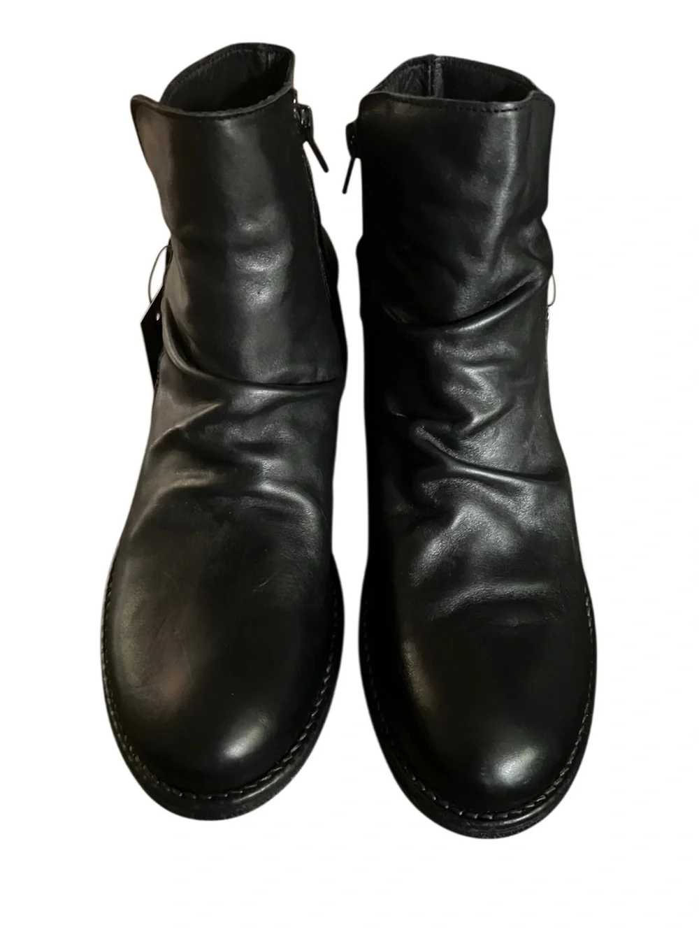 Avellini Black Leather Ankle Boots with Buckle Detail Sz 9.5